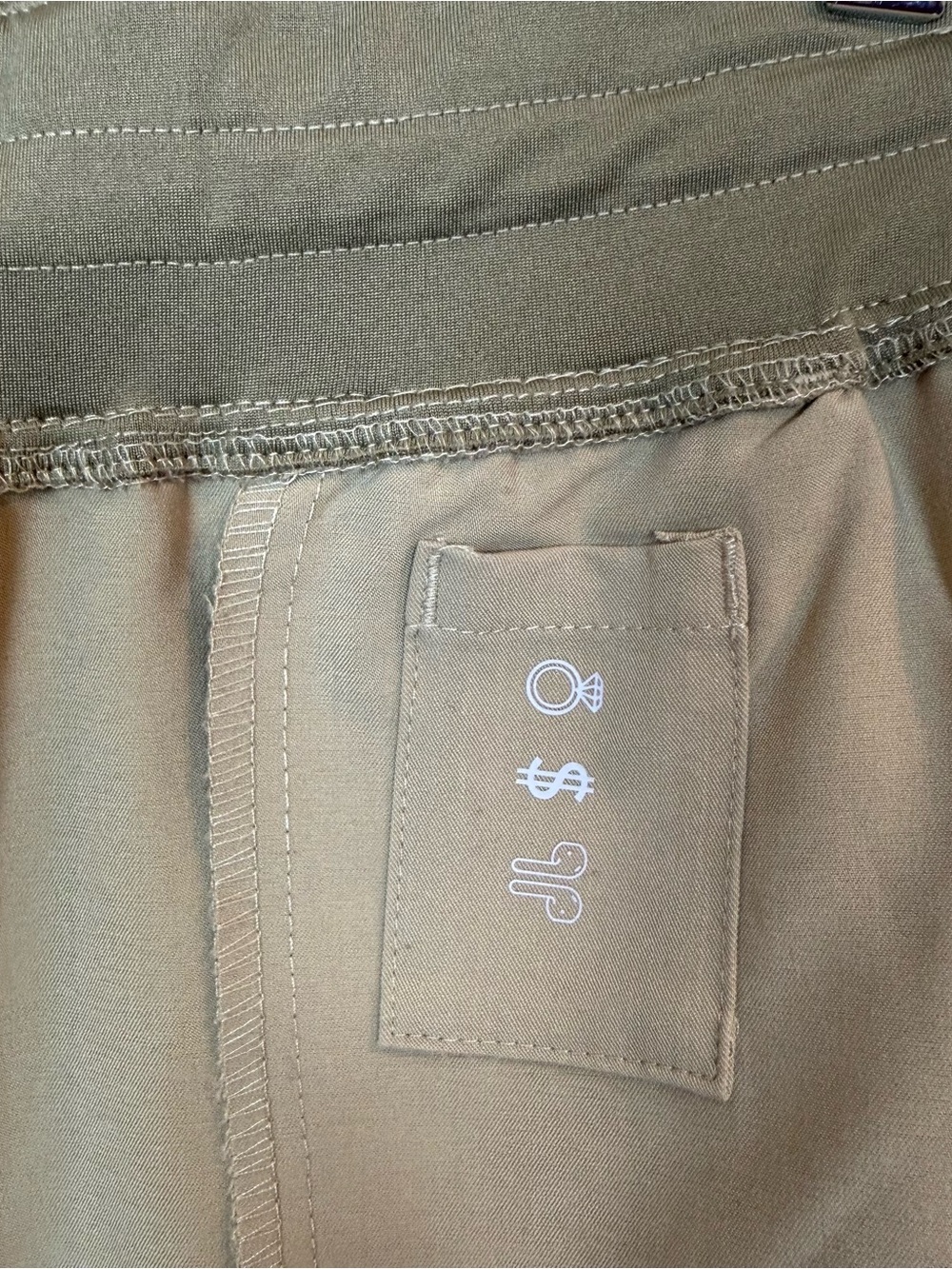 FIGS Zamora High Waisted Jogger Scrub Pants S Small Tan Khaki FIONx Blue String - Picture 4 of 9